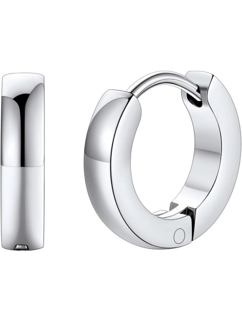 Stylish Stainless Steel Huggie Hoop Earrings for Men - Black, Silver, Gold